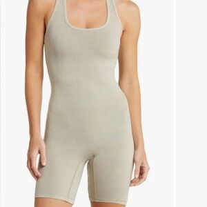 NWT SKIMS Outdoor Mid Thigh Onesie in Stone - Medium